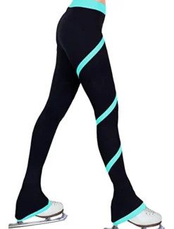 Figure Skating Pants Women's Girls' Ice Skating Tights Leggings Dark Pink White Pink Fleece Spandex High Elasticity Training Practice Competition Skating Wear Thermal Warm Ice Skating Figure Skating