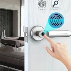 Fingerprint Door Lock Door Knob With Keypad Keyless Entry Door Lock With Handle For Home Hotel Office Apartment Bedroom