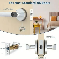 Fingerprint Door Lock Door Knob With Keypad Keyless Entry Door Lock With Handle For Home Hotel Office Apartment Bedroom