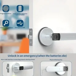 Fingerprint Door Lock Door Knob With Keypad Keyless Entry Door Lock With Handle For Home Hotel Office Apartment Bedroom
