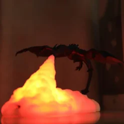 Fire Dragon Lamp Light 3D Printed Night Light LED Moon Light Gift for Boys and Girls Bedroom Kids Room with USB Rechargeable