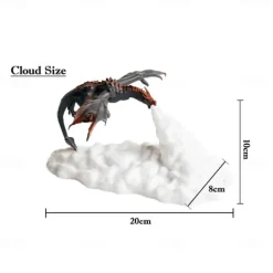 Fire Dragon Lamp Light 3D Printed Night Light LED Moon Light Gift for Boys and Girls Bedroom Kids Room with USB Rechargeable