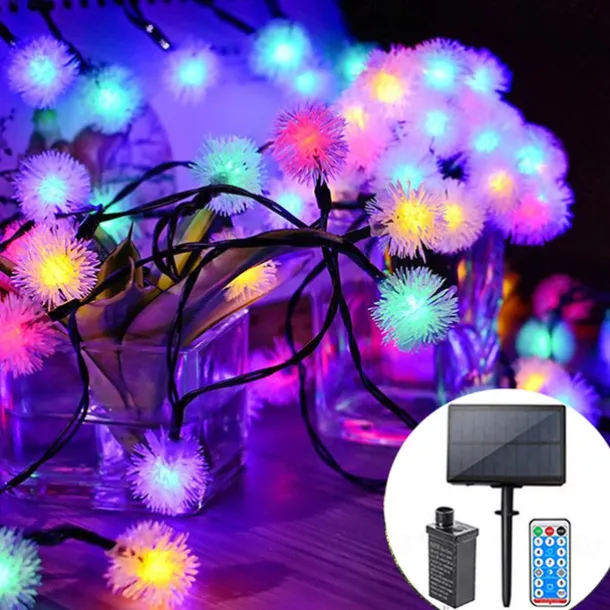 Firefly Dandelion Fairy String Lights 10M-50M Solar and Plug-in Dual Purpose Outdoor Waterproof Blossoms String Lights Flowers Creative String Lights Holiday Lights Outdoor Party Holiday Solar EU Sola US 1set