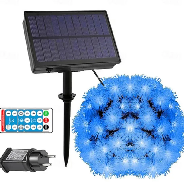 Firefly Dandelion Fairy String Lights 10M-50M Solar and Plug-in Dual Purpose Outdoor Waterproof Blossoms String Lights Flowers Creative String Lights Holiday Lights Outdoor Party Holiday Solar EU Sola US 1set