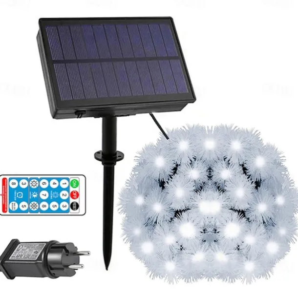 Firefly Dandelion Fairy String Lights 10M-50M Solar and Plug-in Dual Purpose Outdoor Waterproof Blossoms String Lights Flowers Creative String Lights Holiday Lights Outdoor Party Holiday Solar EU Sola US 1set