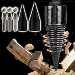 Firewood Log Splitter Splitting Drill Set 6pc Household Electric Split Cone Drill Woodworking 32-42mm Firewood Splitting Bit