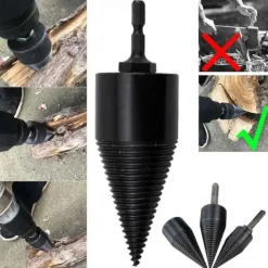 Firewood Log Splitter Splitting Drill Set 6pc Household Electric Split Cone Drill Woodworking 32-42mm Firewood Splitting Bit