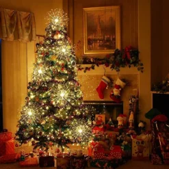 Firework Lights 150 LED Starburst Lights Copper Wire Lights 8 Modes Battery Operated Fairy Lights with Remote Warm White Hanging Christmas Lights for Party Patio Bedroom Decoration