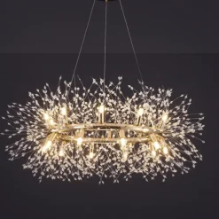Fireworks Crystal Chandelier Modern, Sputnik Dandelion Chandelier, 12/20 Lights Chrome Pendant Lighting for Restaurant Stairs Kitchen Dining Room Bedroom Living Room