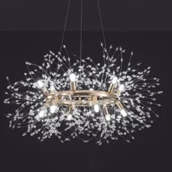 Fireworks Crystal Chandelier Modern, Sputnik Dandelion Chandelier, 12/20 Lights Chrome Pendant Lighting for Restaurant Stairs Kitchen Dining Room Bedroom Living Room
