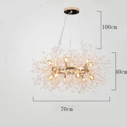 Fireworks Crystal Chandelier Modern, Sputnik Dandelion Chandelier, 12/20 Lights Chrome Pendant Lighting for Restaurant Stairs Kitchen Dining Room Bedroom Living Room