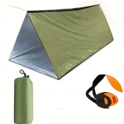 First Aid Tent, Portable Outdoor Emergency Shelter, Waterproof, Windproof And Warm Mylar Emergency Blanket For 2 People, Outdoor Camping Accessories