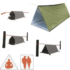 First Aid Tent, Portable Outdoor Emergency Shelter, Waterproof, Windproof And Warm Mylar Emergency Blanket For 2 People, Outdoor Camping Accessories