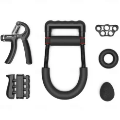 FitBeast Hand Grip Strengthener Workout Kit (5 Pack) Forearm Grip Adjustable Resistance Hand Gripper Finger Exerciser Finger Stretcher Grip Ring & Stress Relief Grip Ball for Athletes