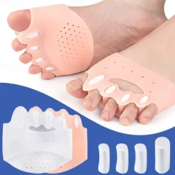 Five Hole Toe Separator Five Toe Arch Cushion Soft Shock Absorbing Pressure Relieving Massage Insole Half Size Pad For Thefoot Adjustable Toe Separator