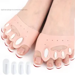 Five Hole Toe Separator Five Toe Arch Cushion Soft Shock Absorbing Pressure Relieving Massage Insole Half Size Pad For Thefoot Adjustable Toe Separator