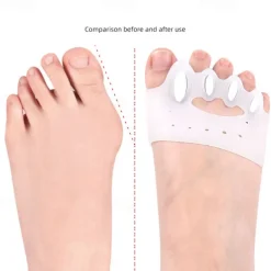 Five Hole Toe Separator Five Toe Arch Cushion Soft Shock Absorbing Pressure Relieving Massage Insole Half Size Pad For Thefoot Adjustable Toe Separator
