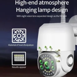 Five Lens HD 1080P/720P Wireless Speed Dome PTZ WiFi IP Camera Two-way Intercom Full Color Night Vision Motion Detection 5G Dual-band IP66 Waterproof Indoor and Outdoor Surveillance Camera