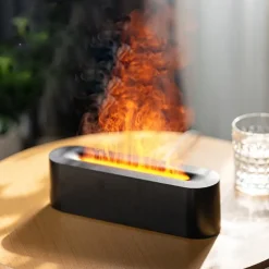 Flame Aroma Diffuser Air Humidifier Ultrasonic Cool Mist Maker Fogger Led Essential Oil Diffuser 7-color Flame Humidifier