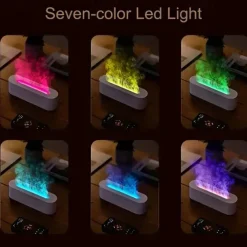 Flame Aroma Diffuser Air Humidifier Ultrasonic Cool Mist Maker Fogger Led Essential Oil Diffuser 7-color Flame Humidifier