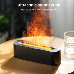 Flame Aroma Diffuser Air Humidifier Ultrasonic Cool Mist Maker Fogger Led Essential Oil Diffuser 7-color Flame Humidifier