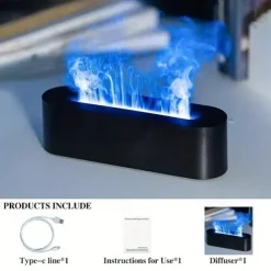 Flame Aroma Diffuser Air Humidifier Ultrasonic Cool Mist Maker Fogger Led Essential Oil Diffuser 7-color Flame Humidifier