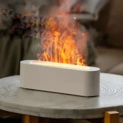 Flame Aroma Diffuser Air Humidifier Ultrasonic Cool Mist Maker Fogger Led Essential Oil Diffuser 7-color Flame Humidifier