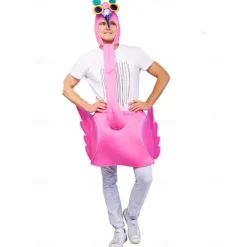 Flamingo Halloween Cosplay Costume Outfits Funny Costumes Cosplay Adults' Men's Women's Halloween Carnival Mardi Gras Performance Party Easy Halloween Costumes Dress Up