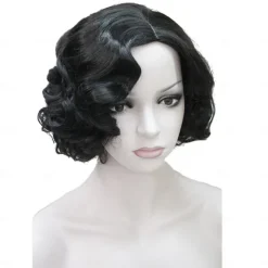 Flapper Wig 1920's Flapper Hairstyles Wig for Women Finger Wave Retro Style Short Synthetic Wig Cosplay Halloween Wigs
