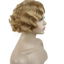 Flapper Wig 1920's Flapper Hairstyles Wig for Women Finger Wave Retro Style Short Synthetic Wig Cosplay Halloween Wigs