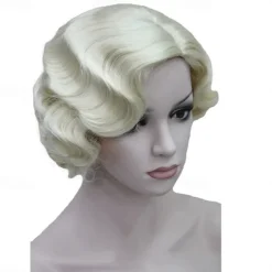 Flapper Wig 1920's Flapper Hairstyles Wig for Women Finger Wave Retro Style Short Synthetic Wig Cosplay Halloween Wigs