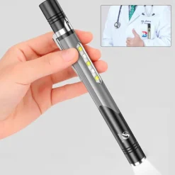Flashlight Pen Light Professional Dual Light Source Rechargeable Lamp with Side Lights for Indoor and Outdoor Use