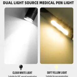 Flashlight Pen Light Professional Dual Light Source Rechargeable Lamp with Side Lights for Indoor and Outdoor Use