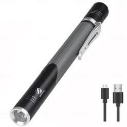 Flashlight Pen Light Professional Dual Light Source Rechargeable Lamp with Side Lights for Indoor and Outdoor Use