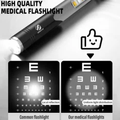 Flashlight Pen Light Professional Dual Light Source Rechargeable Lamp with Side Lights for Indoor and Outdoor Use