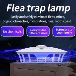 Flea Traps for Inside Your Home, Flea Light Trap for Indoor Flea Infestation, Flea Lamp Catcher Killer For Insect Bedbug Moth Mosquito Fly Ant Cockroach