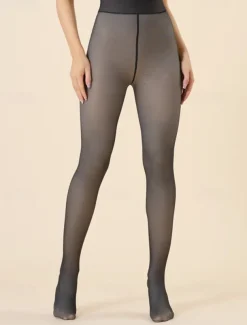Fleece-Lined Thermal Tights for Women | High-Waist Winter Leggings | Warm, Stretchy, and Opaque for Cold Weather
