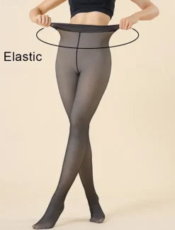 Fleece-Lined Thermal Tights for Women | High-Waist Winter Leggings | Warm, Stretchy, and Opaque for Cold Weather