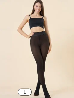 Fleece-Lined Thermal Tights for Women | High-Waist Winter Leggings | Warm, Stretchy, and Opaque for Cold Weather