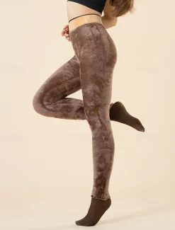 Fleece-Lined Thermal Tights for Women | High-Waist Winter Leggings | Warm, Stretchy, and Opaque for Cold Weather