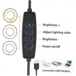 Flexible Clamp-on Table Lamp with 8x Magnifier Glass Swing Arm Dimmable Illuminated Magnifier LEDs Desk Light 3 Color Modes Lamp