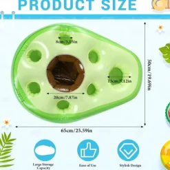 Floating Drink Holder for Pool, Floating Cabana Bar, Hot Tub Drink Holder for Adults, Inflatable Pool Accessories