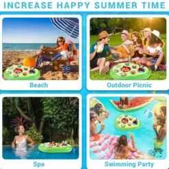 Floating Drink Holder for Pool, Floating Cabana Bar, Hot Tub Drink Holder for Adults, Inflatable Pool Accessories