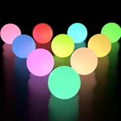 Floating Pool Lights 6pcs 2pcs 16 Color Changing RGB LED Ball Lights IP67 Waterproof 7.8cm Hot Tub Night Lights Pool Toys