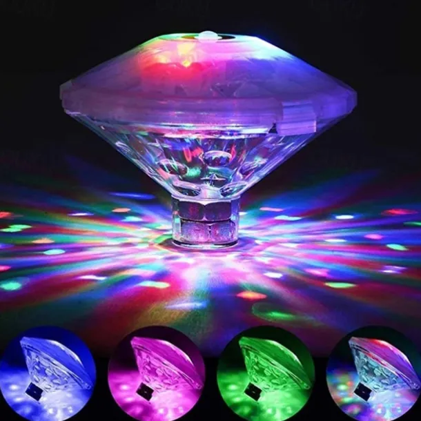 Floating Underwater Light RGB Submersible LED Disco Light Glow Show Swimming Pool Hot Tub Spa Atmosphere Decor Lamp Bath Light