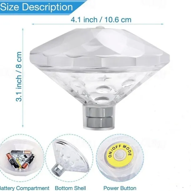 Floating Underwater Light RGB Submersible LED Disco Light Glow Show Swimming Pool Hot Tub Spa Atmosphere Decor Lamp Bath Light