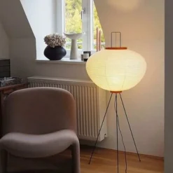 Floor Lamps Modern Rice Paper Floor Lamp Tripod Iron Black Floor Lights Led Lamp for Living Room Study Bedroom Corner Stand Lights 110-240V