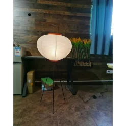 Floor Lamps Modern Rice Paper Floor Lamp Tripod Iron Black Floor Lights Led Lamp for Living Room Study Bedroom Corner Stand Lights 110-240V