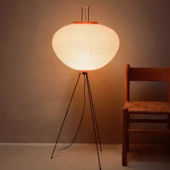 Floor Lamps Modern Rice Paper Floor Lamp Tripod Iron Black Floor Lights Led Lamp for Living Room Study Bedroom Corner Stand Lights 110-240V
