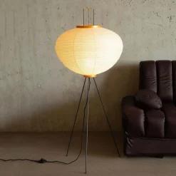 Floor Lamps Modern Rice Paper Floor Lamp Tripod Iron Black Floor Lights Led Lamp for Living Room Study Bedroom Corner Stand Lights 110-240V